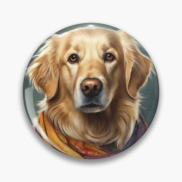 Item preview, cute Golden retriever dog breed in a scarf digital painting adorable animal designed and sold by Meena-tta.
