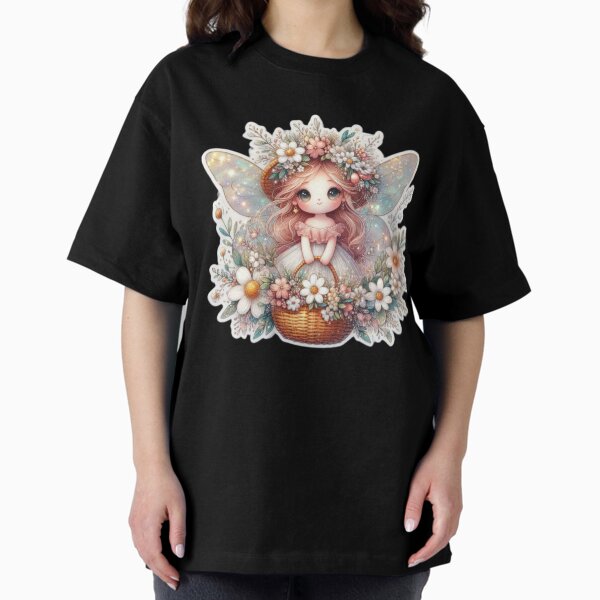 Item preview, fairy with easter basket and flowers Easter cute sticker designed and sold by Expressions-Sel.