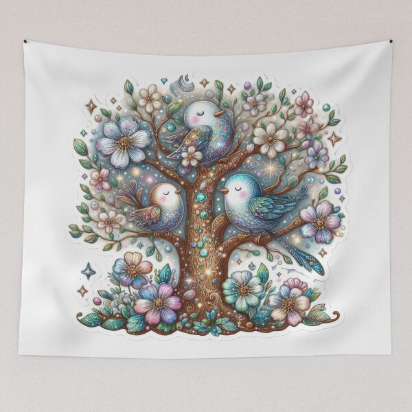 Item preview, Easter tree with birds Easter cute sticker designed and sold by Expressions-Sel.