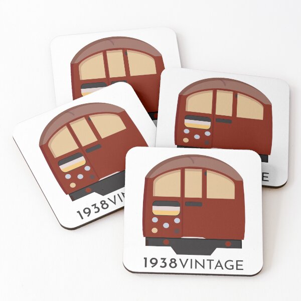 Item preview, 1938 Stock Underground Train Red Vintage Minimal designed and sold by KarenBakerArt.