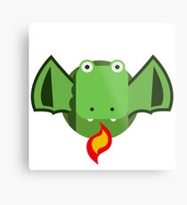 Cute Dragon Green Metal Print
