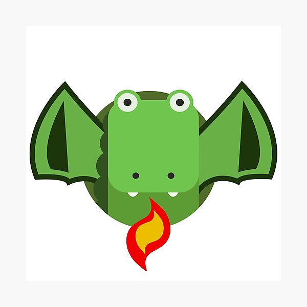 Cute Dragon Green Photographic Print