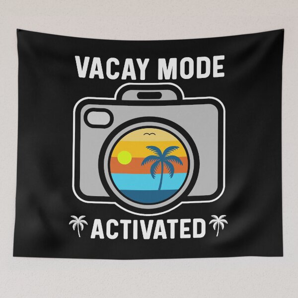 Item preview, Vacay Mode Activated, Retro Vintage Sunset Travel Vacation Camera  designed and sold by Sunserize Designs.