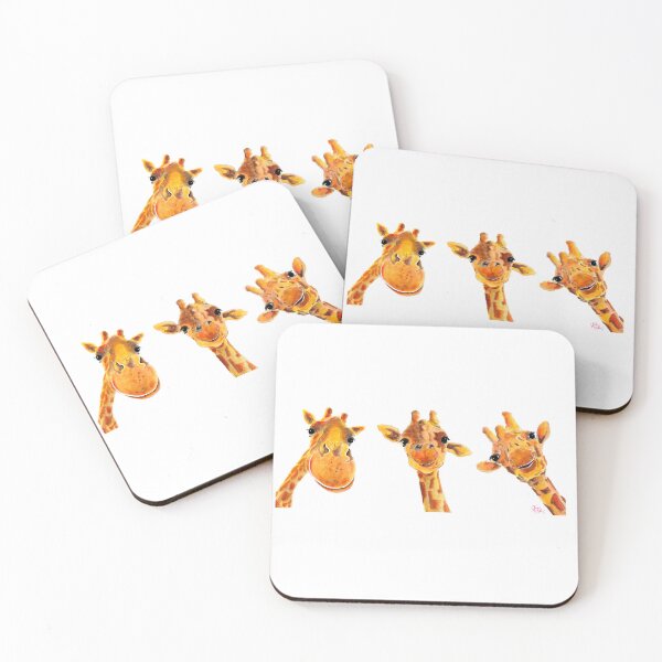 Item preview, GiRaFFe Zoo ANiMaL PRiNTS 'GooD FRieNDS ' BY SHiRLeY MaCARTHuR designed and sold by Shirley MacArthur Art.