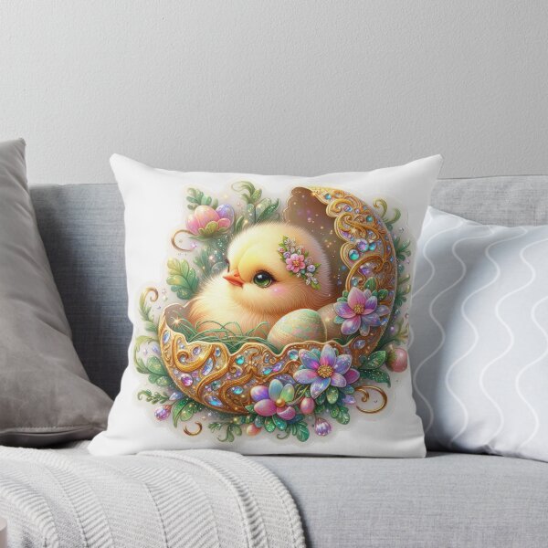 Item preview, yellow chicken with golden egg shell Easter cute sticker designed and sold by Expressions-Sel.