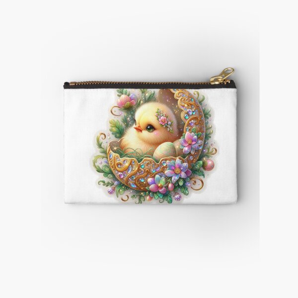 Item preview, yellow chicken with golden egg shell Easter cute sticker designed and sold by Expressions-Sel.