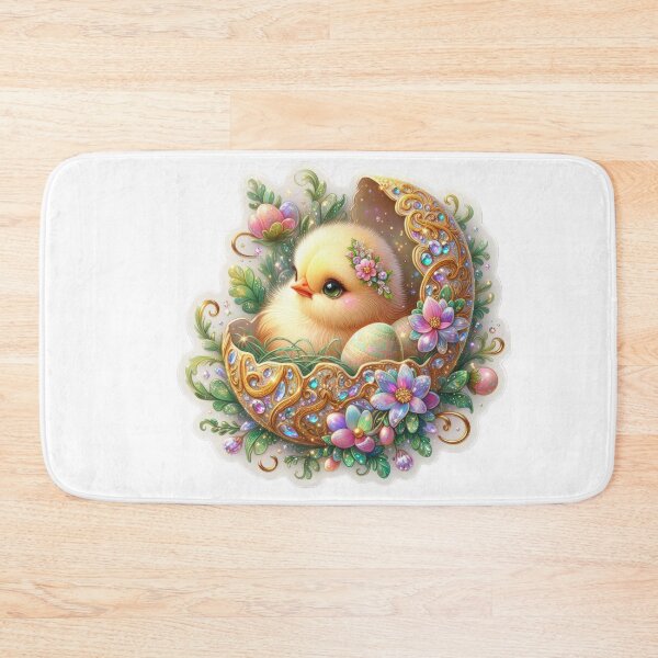 Item preview, yellow chicken with golden egg shell Easter cute sticker designed and sold by Expressions-Sel.