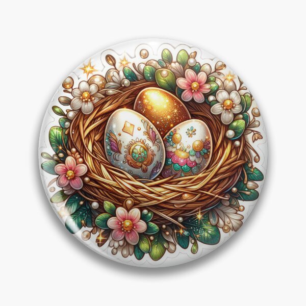 Item preview, Easter nest with eggs Easter cute sticker designed and sold by Expressions-Sel.