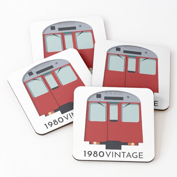 Item preview, 1980 Stock Underground Train Silver Red Vintage Minimal designed and sold by KarenBakerArt.