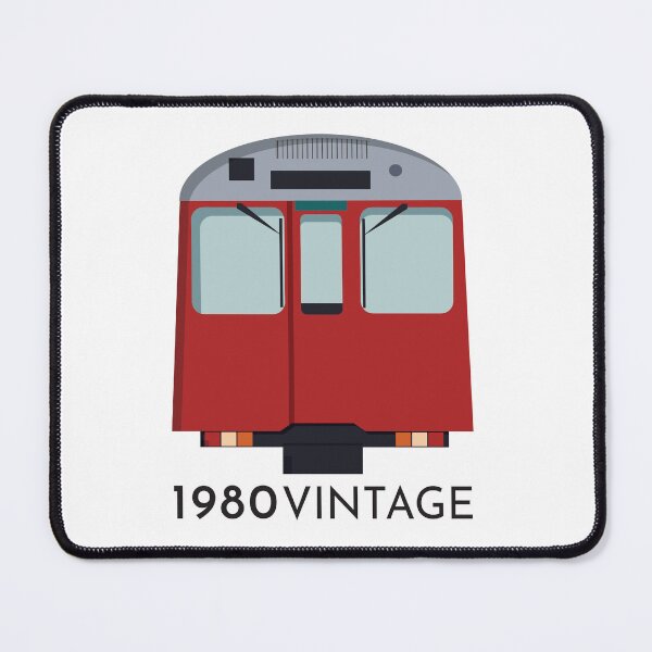 Item preview, 1980 Stock Underground Train Silver Red Vintage Minimal designed and sold by KarenBakerArt.