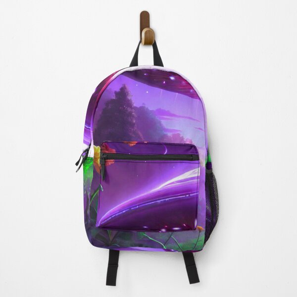 Item preview, Enigmatic Encounter: Purple UFO Illuminating the Night Forest designed and sold by GrizzlyCollective.