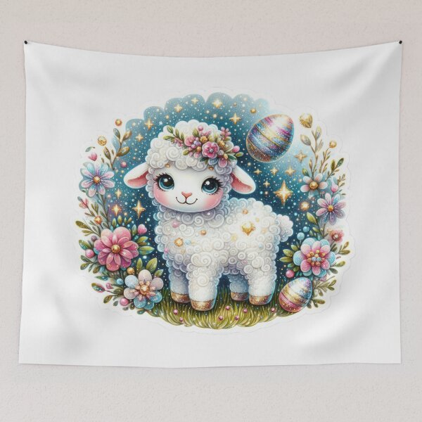 Item preview, lamb with easter egg Easter cute sticker designed and sold by Expressions-Sel.