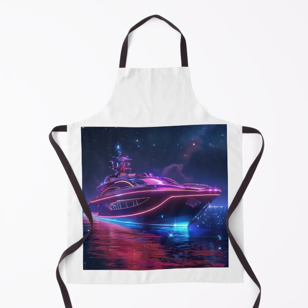 Item preview, Neon-Lit Luxury Yacht at Night designed and sold by palmyst.