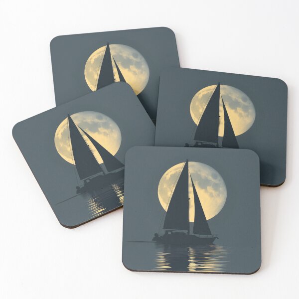 Item preview, Sailing Yacht on Moonlit Sea designed and sold by palmyst.