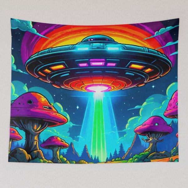 Item preview, Ethereal Glow: Luminous UFO in the Woods designed and sold by GrizzlyCollective.