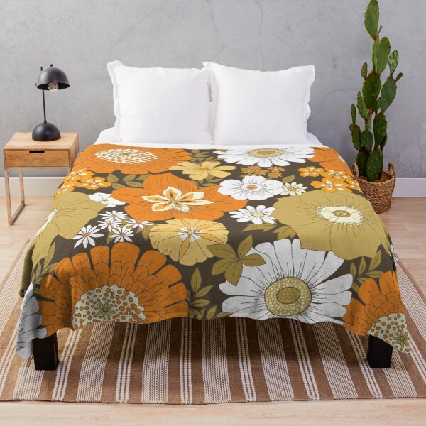 Item preview, Orange, Brown, and Yellow Vintage Flower Pattern designed and sold by Eyestigmatic.