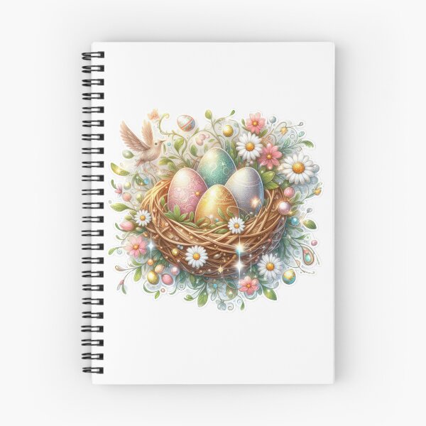 Item preview,  nest with easter eggs and flowers Easter cute sticker designed and sold by Expressions-Sel.