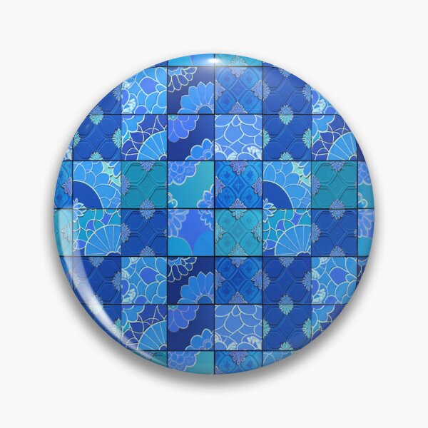 Item preview, Azulejos watercolor tiles blue	 designed and sold by Alessandro Remo Mazzoni Remotextiles.