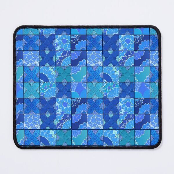 Item preview, Azulejos watercolor tiles blue	 designed and sold by Alessandro Remo Mazzoni Remotextiles.