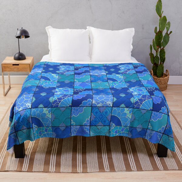 Item preview, Azulejos watercolor tiles blue	 designed and sold by Alessandro Remo Mazzoni Remotextiles.