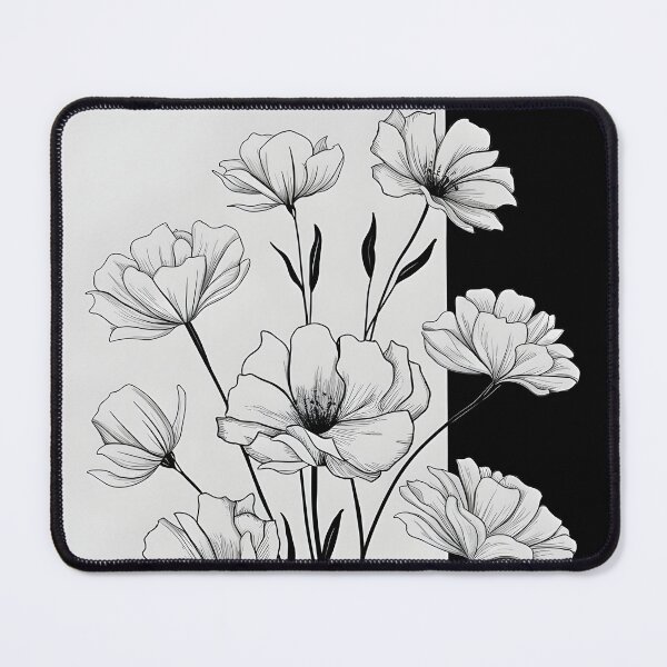 Item preview, Black And White Delicate Flower Design, Botanical Illustrations, Black and White Artwork designed and sold by WatermelonPink.