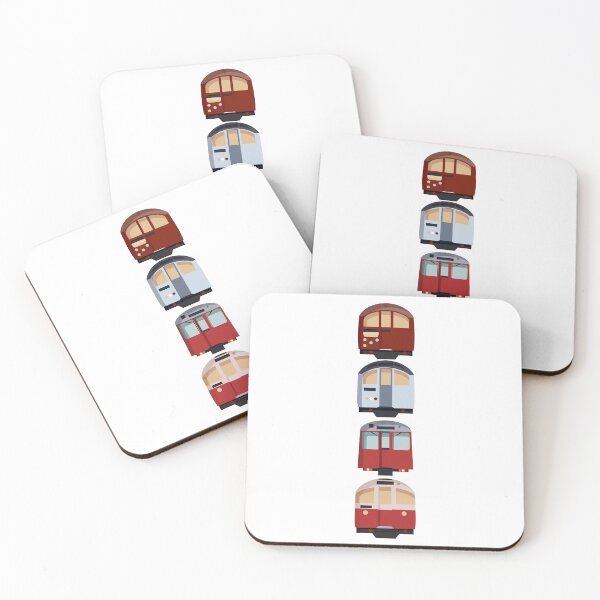 Item preview, Old Vintage London Tube Train Stock Underground Train Silver Red Vintage Minimal designed and sold by KarenBakerArt.
