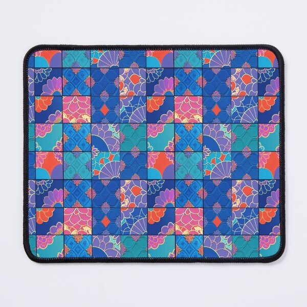 Item preview, Azulejos watercolor tiles blue red	 designed and sold by Alessandro Remo Mazzoni Remotextiles.