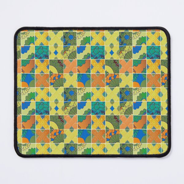 Item preview, Azulejos watercolor tiles yello	 designed and sold by Alessandro Remo Mazzoni Remotextiles.