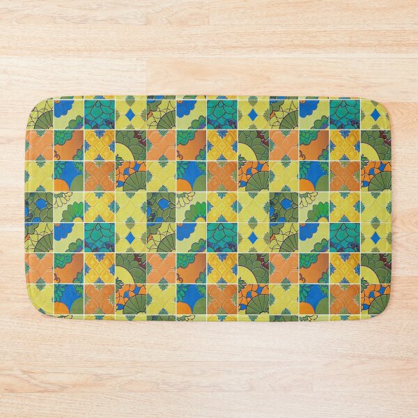 Item preview, Azulejos watercolor tiles yello	 designed and sold by Alessandro Remo Mazzoni Remotextiles.