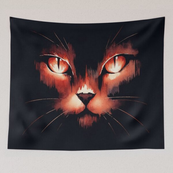 Item preview, Inferno Gaze: Whiskers in the Dark designed and sold by LuminShadowArt.