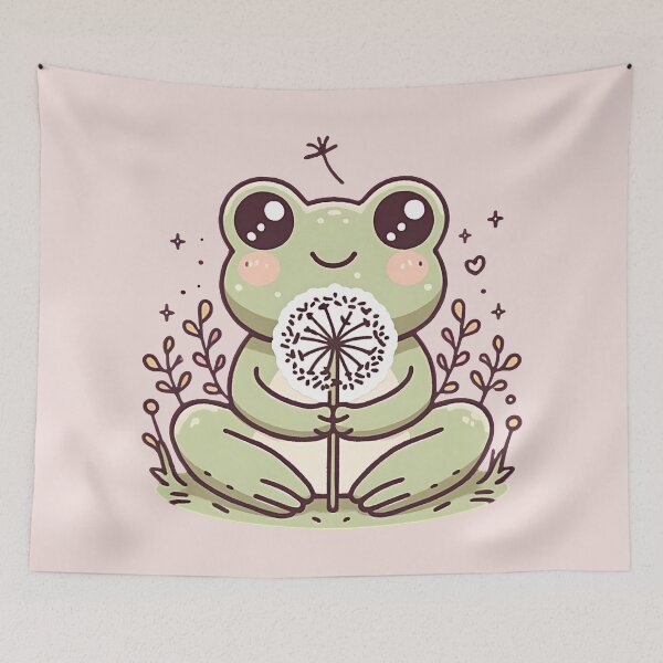 Item preview, Cute Adorable Cottagecore Frog with Dandelion designed and sold by Unitepeople.