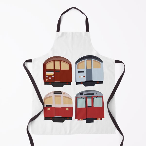 Item preview, Old Vintage London Tube Trains, Together, Stock Underground Train Silver Red Vintage Minimal designed and sold by KarenBakerArt.