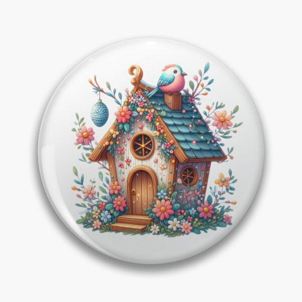 Item preview, birdhouse with bird Easter cute sticker designed and sold by Expressions-Sel.