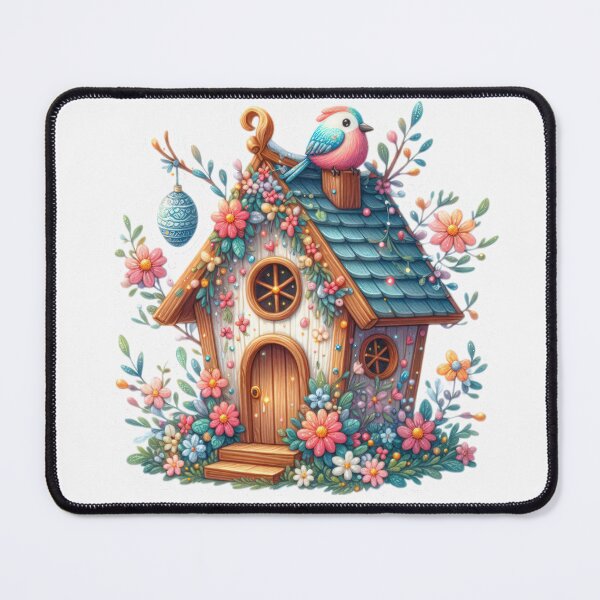 Item preview, birdhouse with bird Easter cute sticker designed and sold by Expressions-Sel.