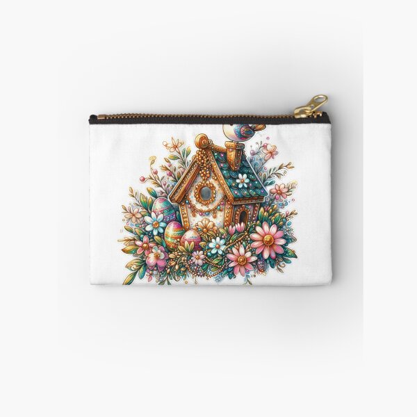 Item preview, birdhouse with bird and flowers Easter cute sticker designed and sold by Expressions-Sel.