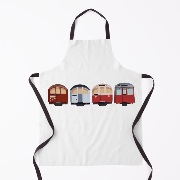 Item preview, Horizontal Old Vintage London Tube Trains, Together, Stock Underground Train Silver Red Vintage Minimal designed and sold by KarenBakerArt.