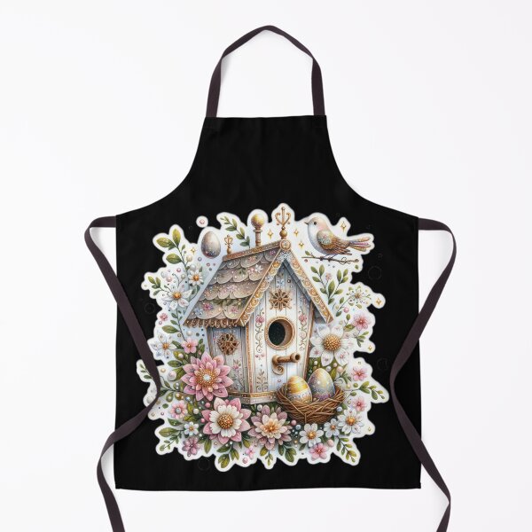 Item preview, white birdhouse with flowers Easter cute sticker designed and sold by Expressions-Sel.