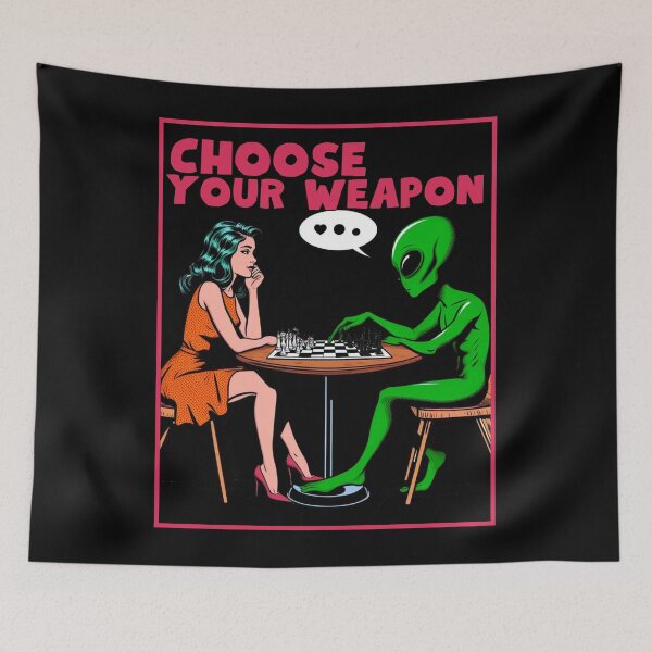 Item preview, Playing chess with an alien designed and sold by coloursforkids.
