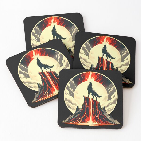 Item preview, Circle Design Lava Fire Wolf, Ai Generated Art  designed and sold by ACC .