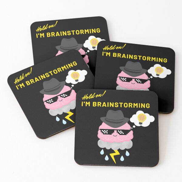 Item preview, Hold On I'm Brainstorming - Cool Creative Brain Sits On A Thunder Cloud Wearing Fedora & Meme Glasses To Do Brainstorming Creativity designed and sold by lovealva.