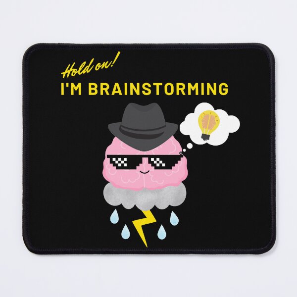 Item preview, Hold On I'm Brainstorming - Cool Creative Brain Sits On A Thunder Cloud Wearing Fedora & Meme Glasses To Do Brainstorming Creativity designed and sold by lovealva.