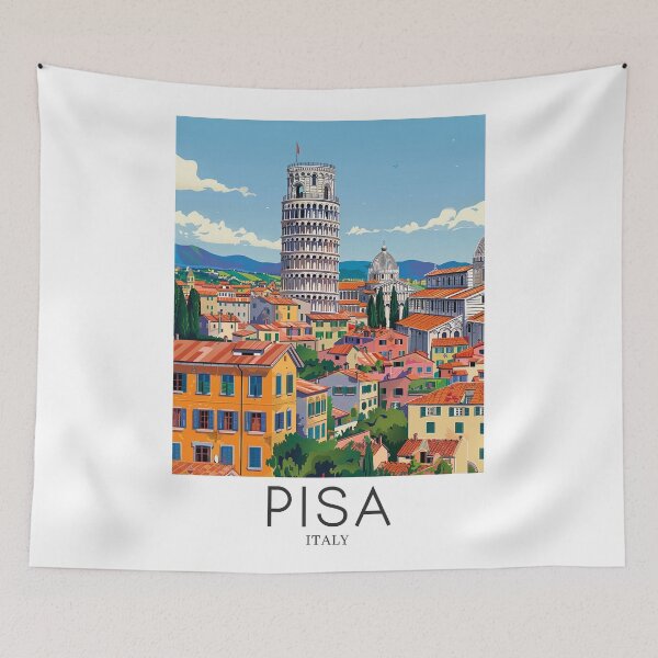 Item preview, A Pop Art Travel Print of Pisa - Italy  designed and sold by StudioRedKoala.