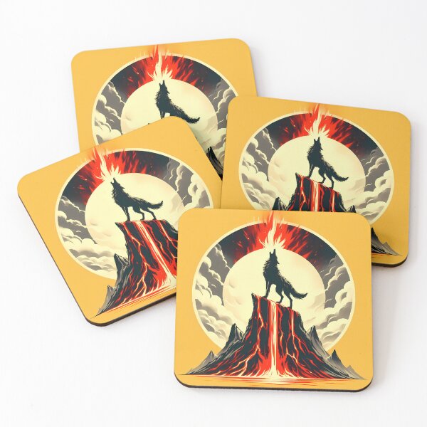 Item preview, Circle Design Lava Fire Wolf, Ai Generated Art  designed and sold by ACC .