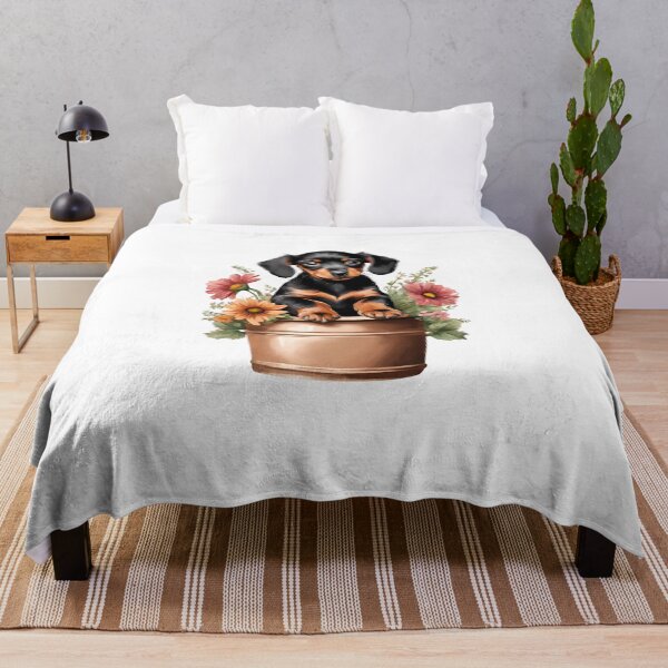 Artikelvorschau, Cute dachshund cute little puppy flowers vintage dog  mom lover vintage entworfen und verkauft von SoulfulT.
