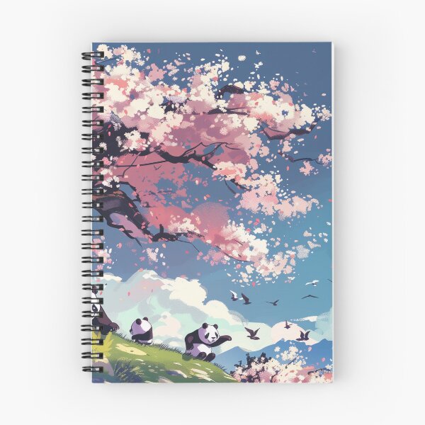 Item preview, Sakura Serenity: Pandas en medio de flores designed and sold by plam50.