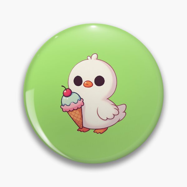 Artikelvorschau, Duckling Holding a Cherry-Topped Ice Cream entworfen und verkauft von UmbrellaStudio1.