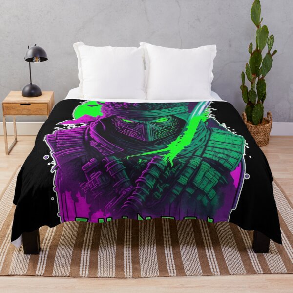 Item preview, Cyberpunk Neon Green & Purple Ninja designed and sold by TondoMeander.