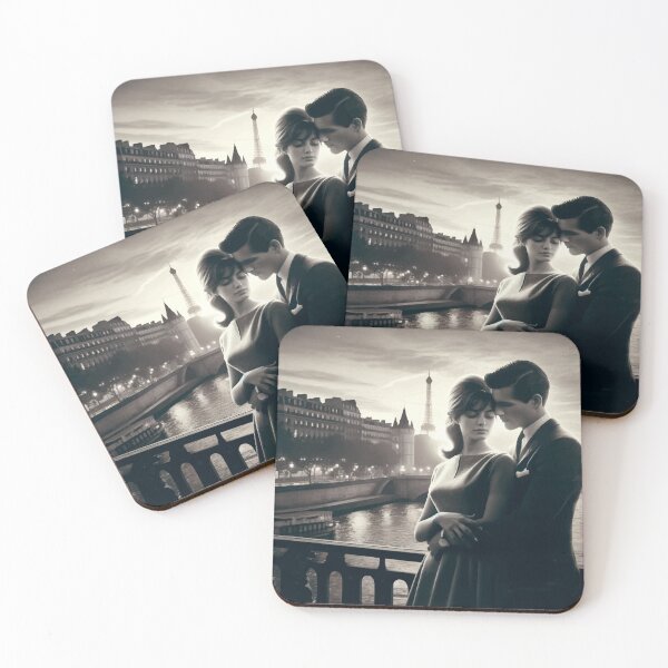 Item preview, Parisian Love at Dusk - Timeless City Romance Art designed and sold by FarBeyound.