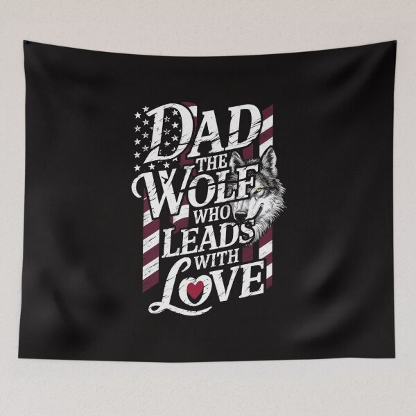 Item preview, Lead with Love - Patriotic Wolf Dad T-Shirt designed and sold by HOMEDESIGNPRINT.