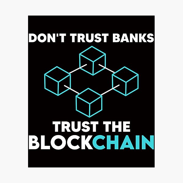 Artikel-Vorschau von Vertrauen Sie der Blockchain, nicht den Banken - Crypto Advocacy Design, designt und verkauft von Sparktoshi.